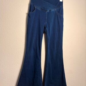 Halara crisscross Blue Flared Jeans